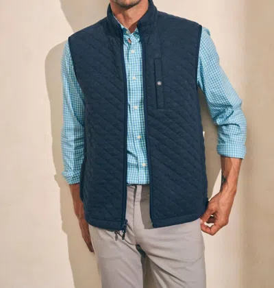 Faherty Epic Quilted Fleece Vest In Navy Melanged In Multi
