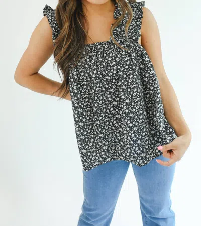 Entro Quite A Love Story Floral Tank In Black