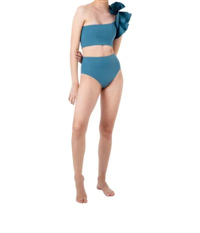 Maygel Coronel Procida Two Piece Ruffled Swimsuit In Blue