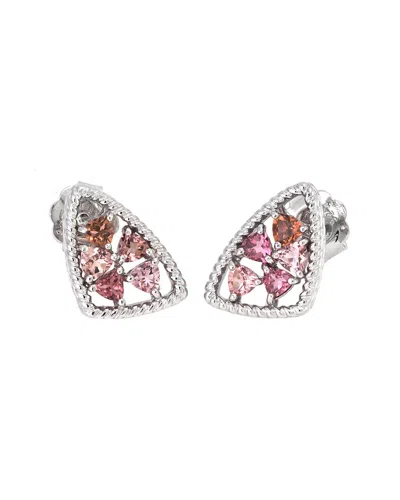 Andrea Candela Mosaico Silver 1.00 Ct. Tw. Pink Tourmaline Earrings