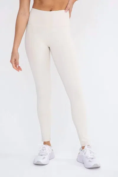 Mono B High Waisted Leggings In Natural In White