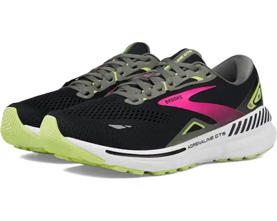 Brooks Women's Adrenaline Gts 23 Running Shoes ( B Width ) In Black/grey/sharp Green In Multi