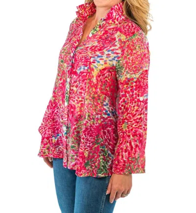 Trisha Tyler Wire Collar Blouse In Pink Floral In Multi