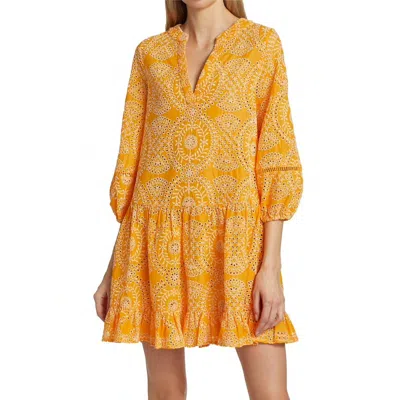 Shoshanna Umbrella Mini Dress In Marigold In Gold