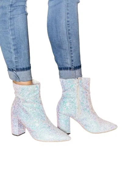 Old Cutler Sophia Unicorn Glitter Boots In Iridescent In Green