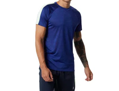 New Balance Printed Fast Flight Short Sleeve T-shirt In Victor Blue In Multi