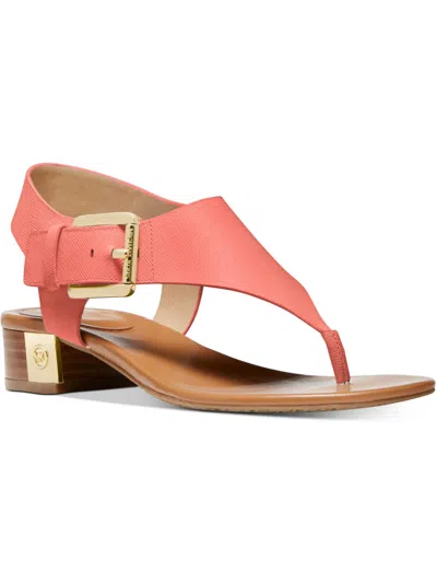 Michael Michael Kors Womens Leather T-strap T-strap Sandals In Pink