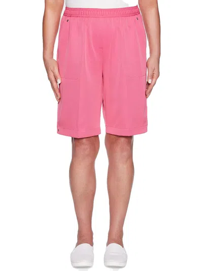 Alfred Dunner Allure Womens Modern Fit Slimming Bermuda Shorts In Pink