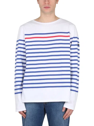 Saint James T-shirt Naval Ray Rouge In Multicolour