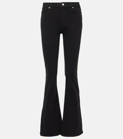 7 For All Mankind Ali High-rise Flared Jeans In Black