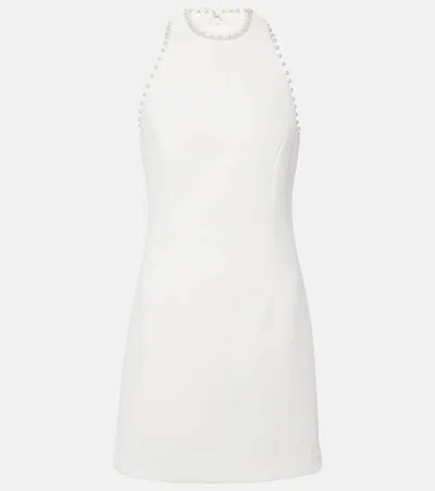 Rebecca Vallance Therese Pearl-embellished Bow Mini Dress In White