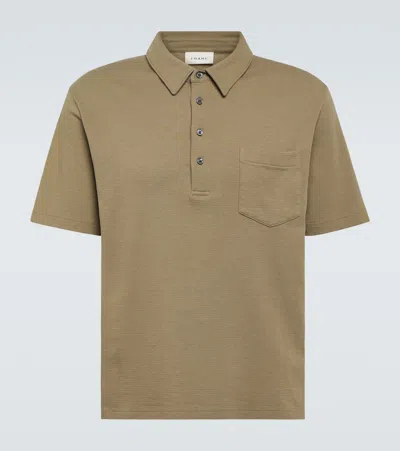 Frame Cotton Polo Shirt In Dry Sage 