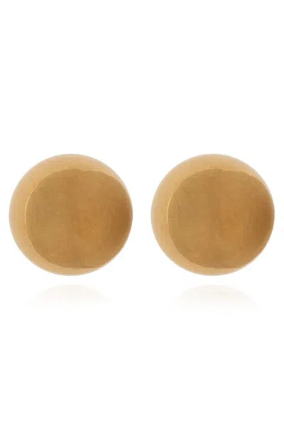 Saint Laurent Dome Earrings In Gold