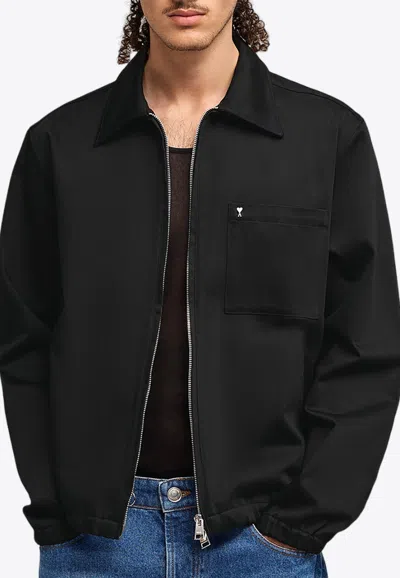 Ami Alexandre Mattiussi Adc Zip-up Jacket In Black