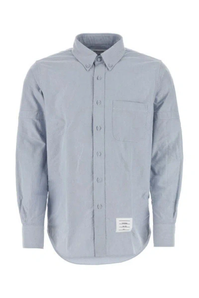 Thom Browne Man Cerulean Oxford Shirt In Blue