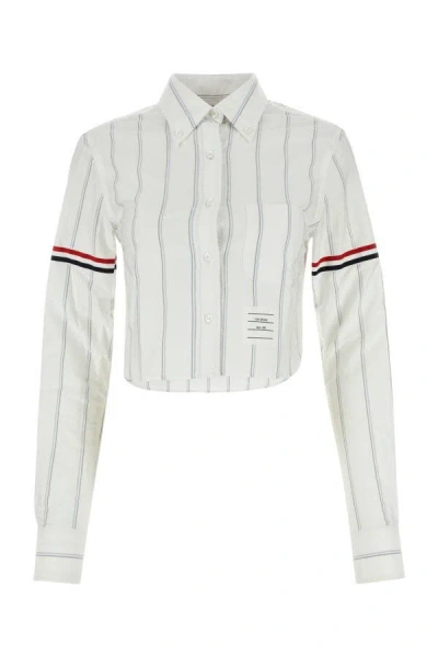 Thom Browne Woman Embroidered Oxford Shirt In Multicolor