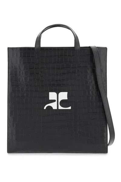 Courrèges Heritage Tote Bag In Nero