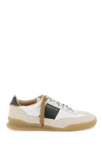 Ps By Paul Smith Leather And Nylon Dover Sneakers In In Bianco
