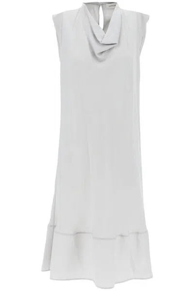 Lemaire Midi Dress With Diagonal Cut In In Grigio