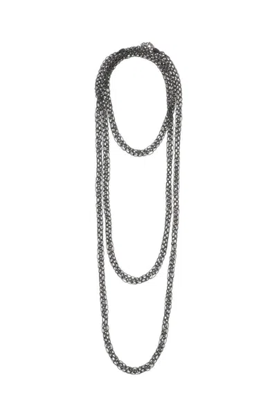 Brunello Cucinelli Precious Loops Necklace In Grigio