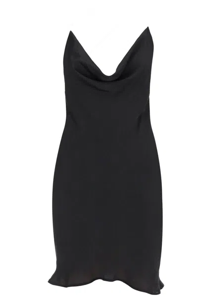 Y/project Satin Slip Dress For Elegant In Black