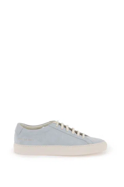 Common Projects Suede Original Achilles Sneakers In Celeste