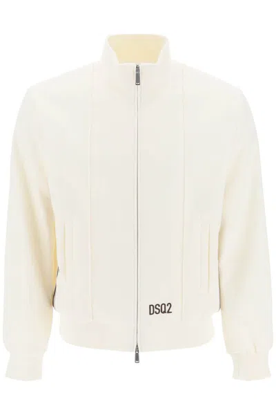 Dsquared2 Sweatshirt With Striped Bands In Bianco