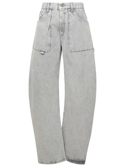 Attico The  'effie' Grey Cotton Jeans