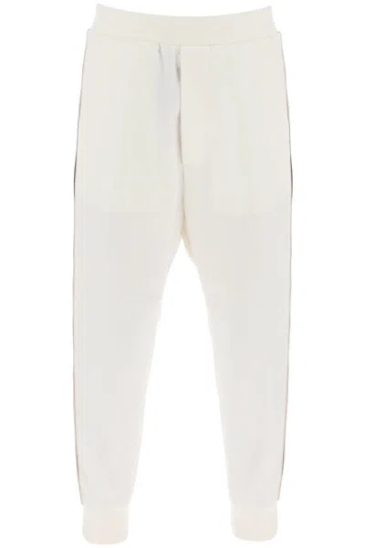 Dsquared2 Wool Blend Tailored Jog Pants In Bianco