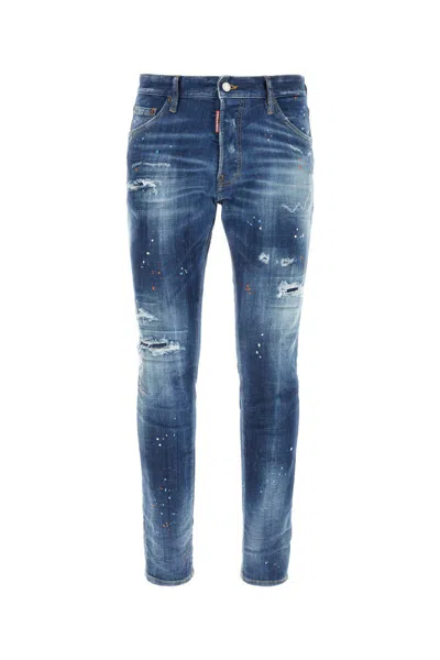 Dsquared2 Stretch Denim Jeans In Navyblue