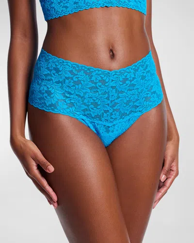 Hanky Panky Retro Signature Lace Thong In Ocean Eyes