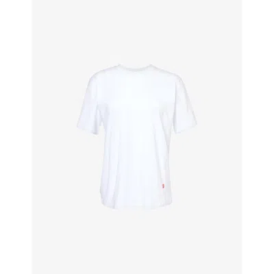 Victoria Beckham Womens White Victoria Relaxed-fit Organic-cotton T-shirt
