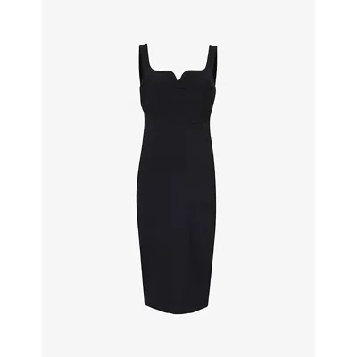 Victoria Beckham Body-con Sleeveless Midi Dress In Black  