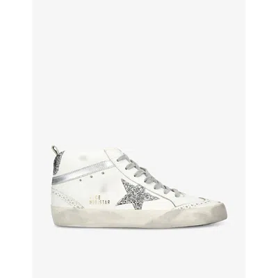 Golden Goose Mid Star 80185 Logo-print Leather Mid-top Trainers In White/oth
