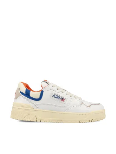 Autry Sneakers In Wht/orng/bluette