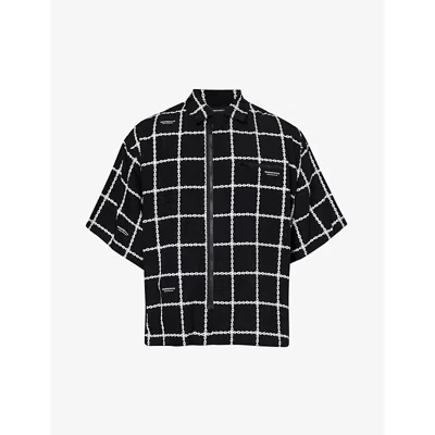 Undercover Printed Technical Bowling Shirt In Black Base