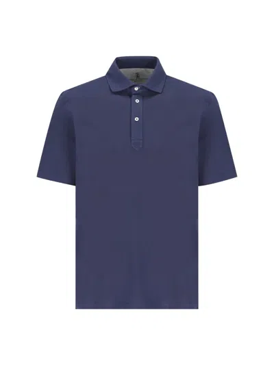 Brunello Cucinelli T-shirt And Polo In Prussia Blue