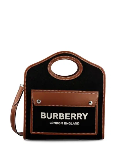 Burberry Handbags In Black/tan
