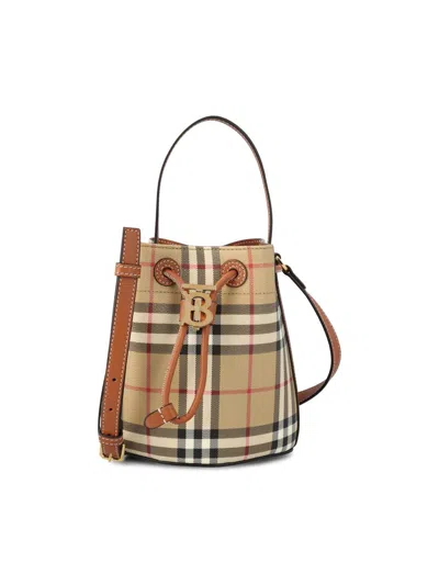 Burberry Handbags In Vntg Chk/briar Brown