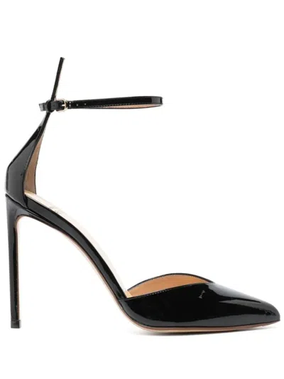 Francesco Russo 105mm Patent-leather Sandals In Black