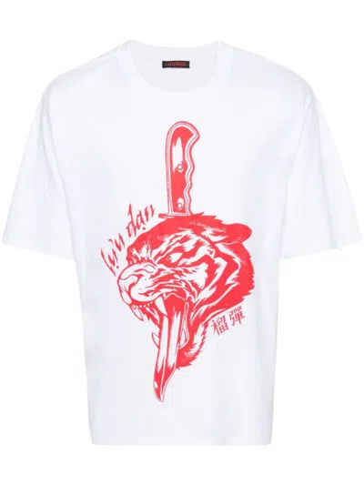 Lu'u Dan Tshirt In White Tiger Knife