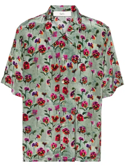 Séfr Shirt In Blurred Flowers