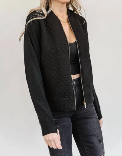 Ampersand Ave Quilted Bomber Jacket In Black