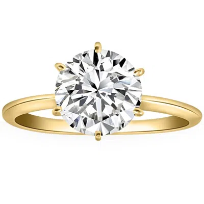 Pompeii3 2 1/2ct Lab Grown Diamond Solitaire Engagement Ring 14k Yellow Gold In Multi