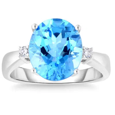 Pompeii3 4.68ct Sky Blue Topaz & Diamond Ring In 14k White Gold