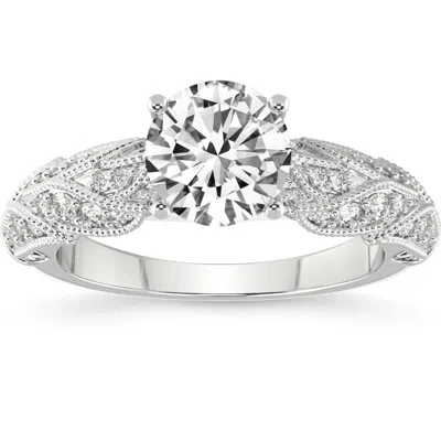 Pompeii3 2 1/2ct Diamond Vintage Lab Grown Engagement Ring White, Yellow Or Rose Gold In Multi