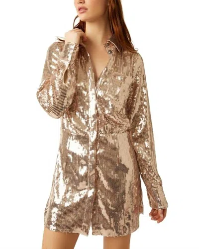 Free People Sophie Sequin Mini Dress In Champagne In White