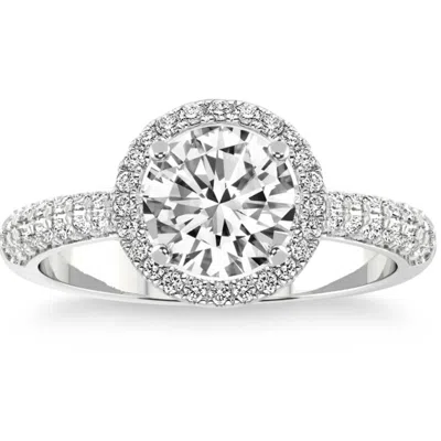 Pompeii3 2 3/8ct Pave Halo Diamond Engagement Ring Lab Grown White In Yellow Or Rose Gold In Multi