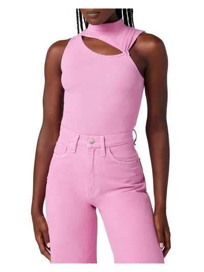 Hudson Womens Ribbed Cotton Tank Top In Fuchsia Pink