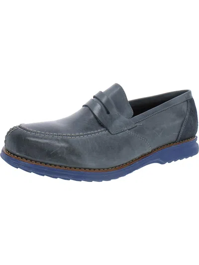 Alessandro Monelli Romero Mens Faux Leather Loafers In Blue